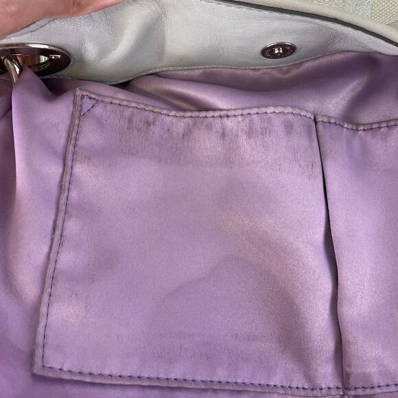 Coach 21021E Canvas silver signature print small shoulder bag ASIS - Picture 11 of 13